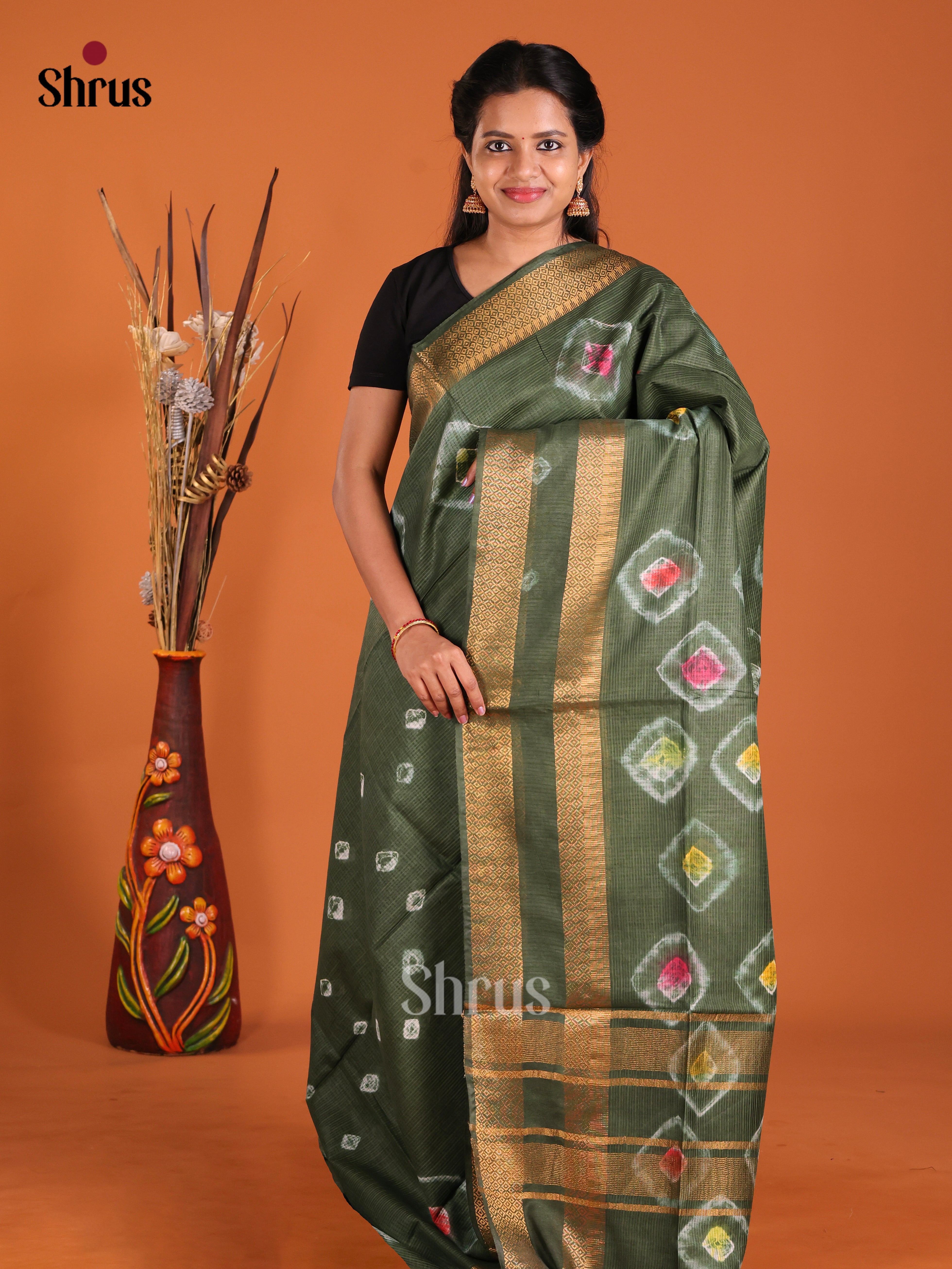 DIS20274 - Shibori Saree - Shop on Shrus.com