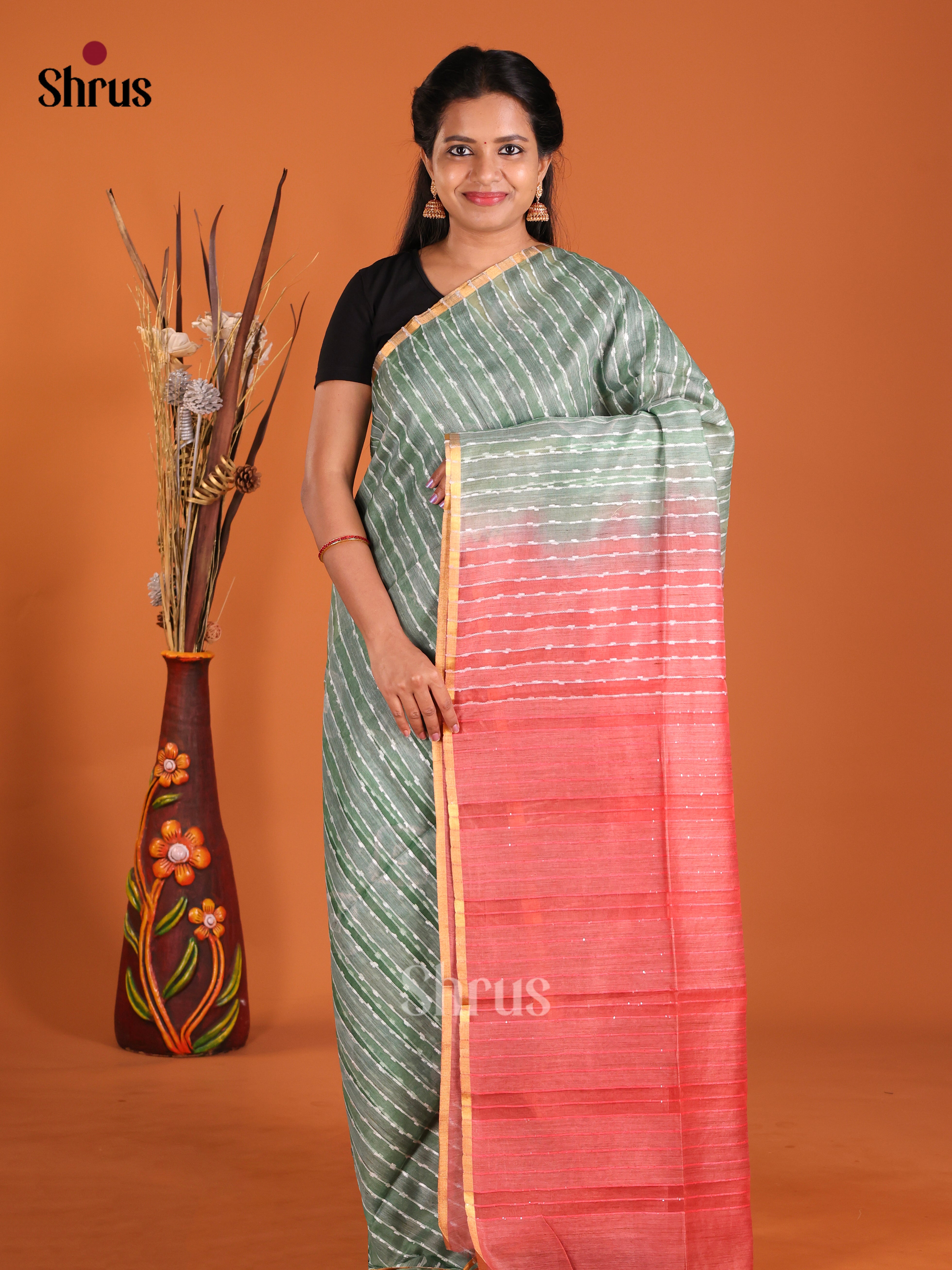 DIS20384 - Shibori Saree - Shop on Shrus.com