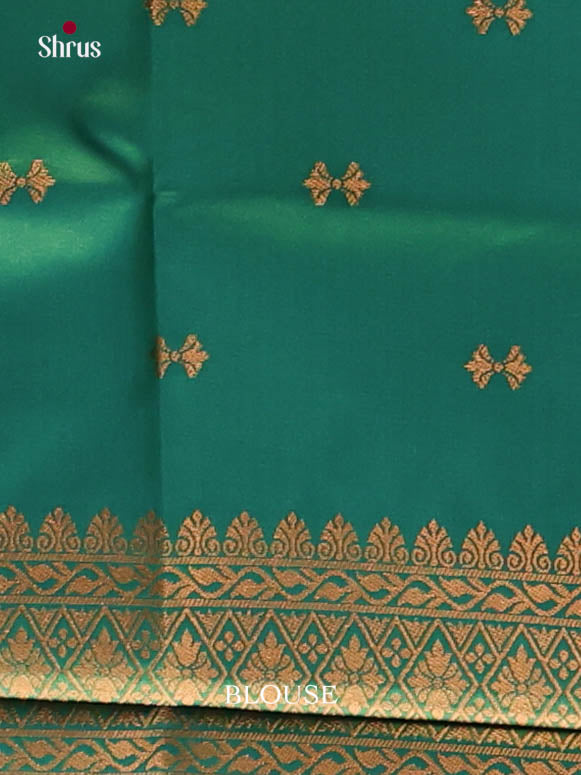 Mustardy Green & Green - Semi Softsilk Saree