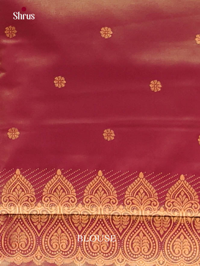 Green & Maroon - Semi Softsilk Saree