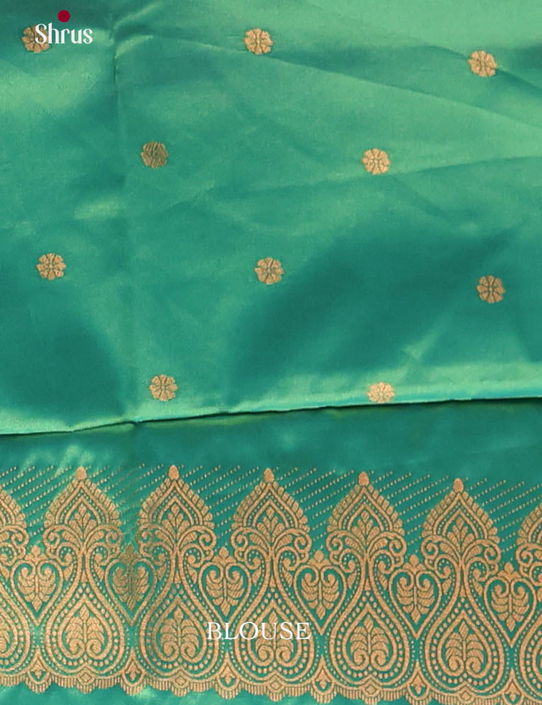 Mustardy Green & Green - Semi Softsilk Saree