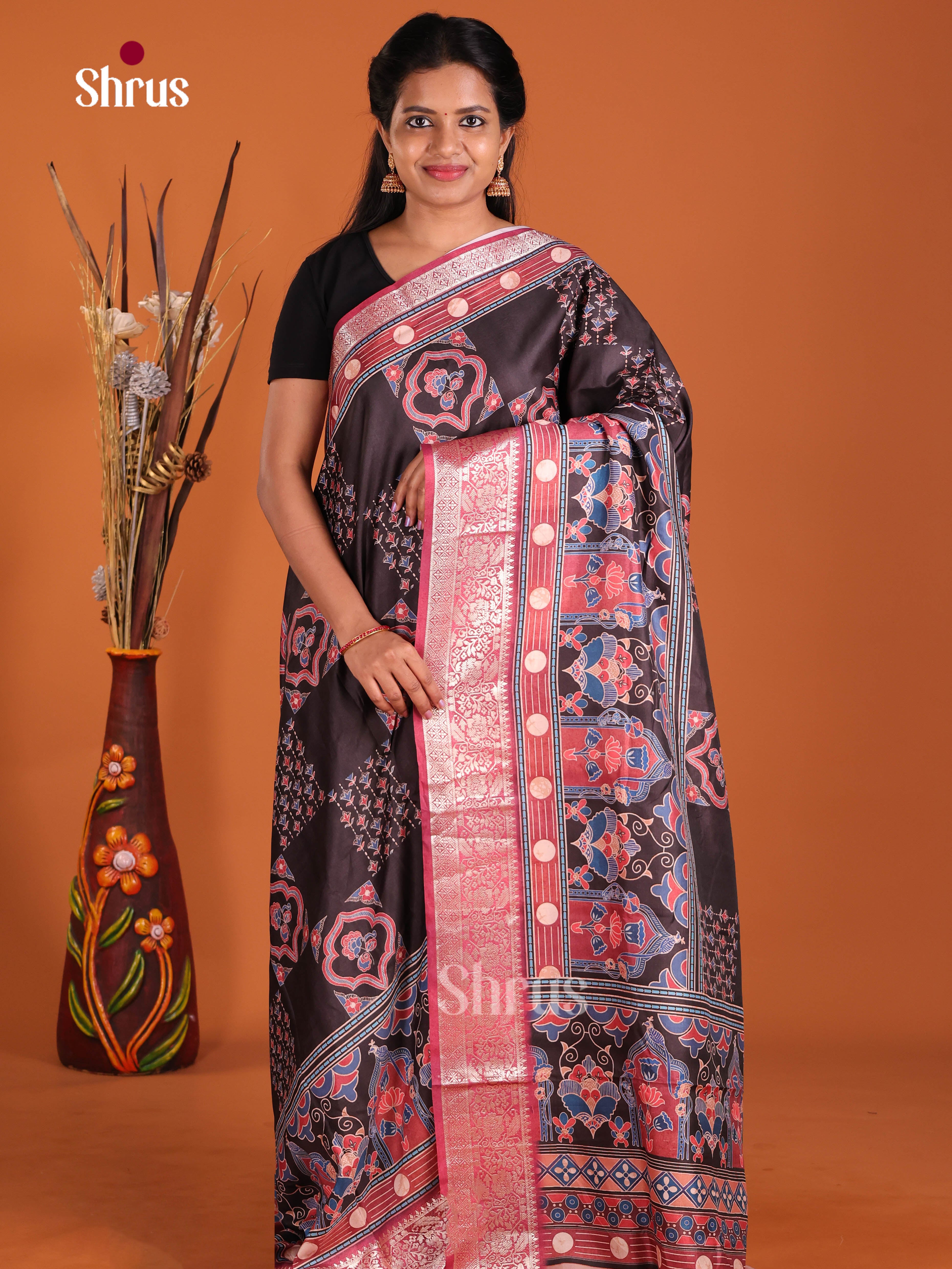 Black & Red- Semi Modal Saree