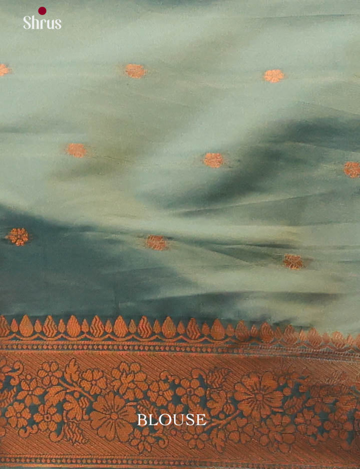 Orange & Green - Semi Softsilk Saree