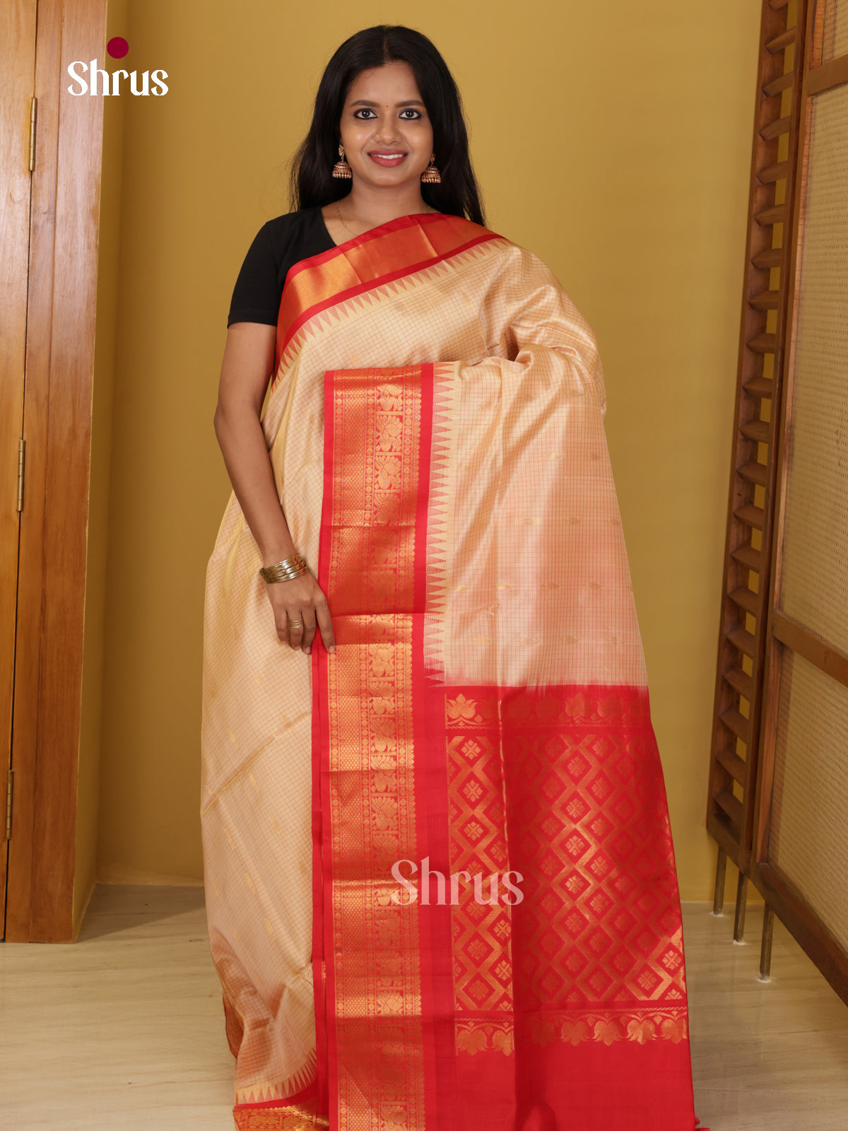 DIS22263 - Korvai-kattams Saree - Shop on Shrus.com