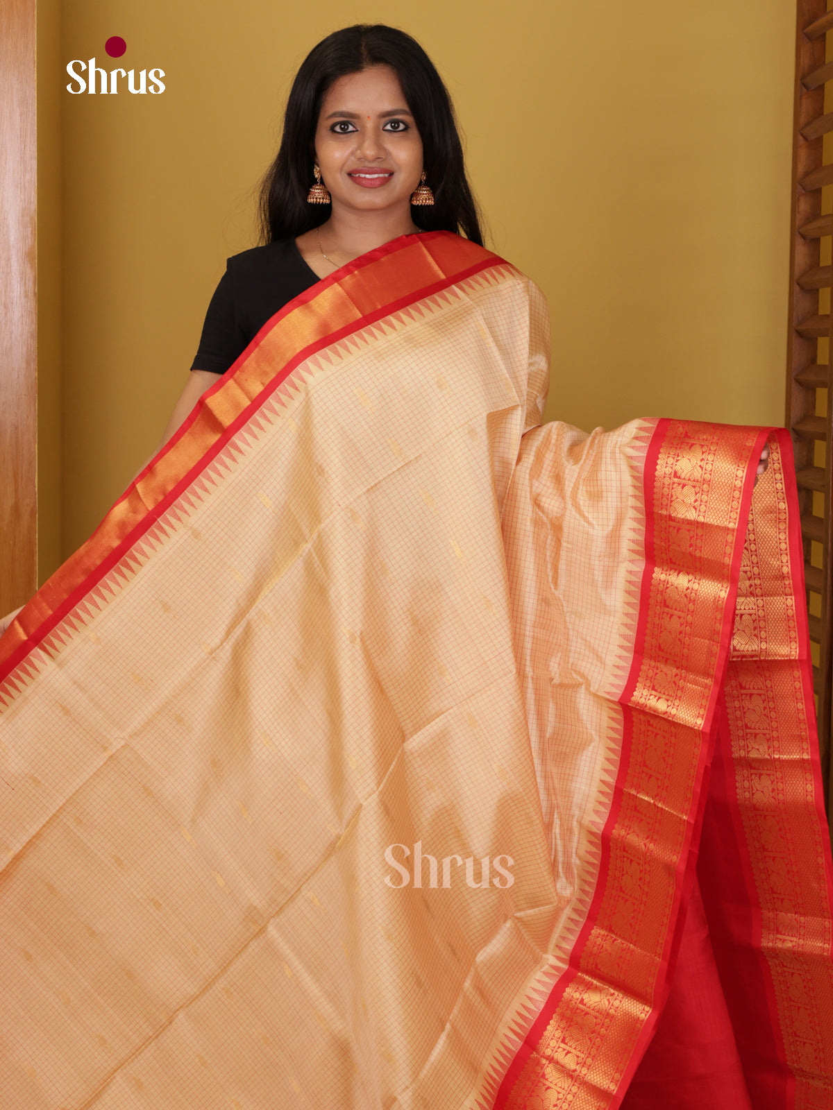 DIS22263 - Korvai-kattams Saree - Shop on Shrus.com