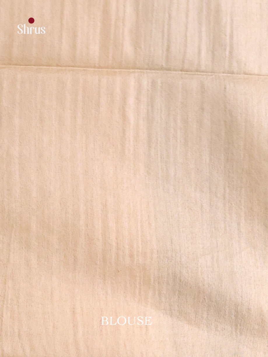 Grey Green & Cream- Semi Tussar Saree