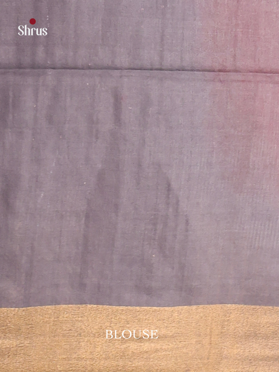 Red & Grey - Semi Tussar Saree