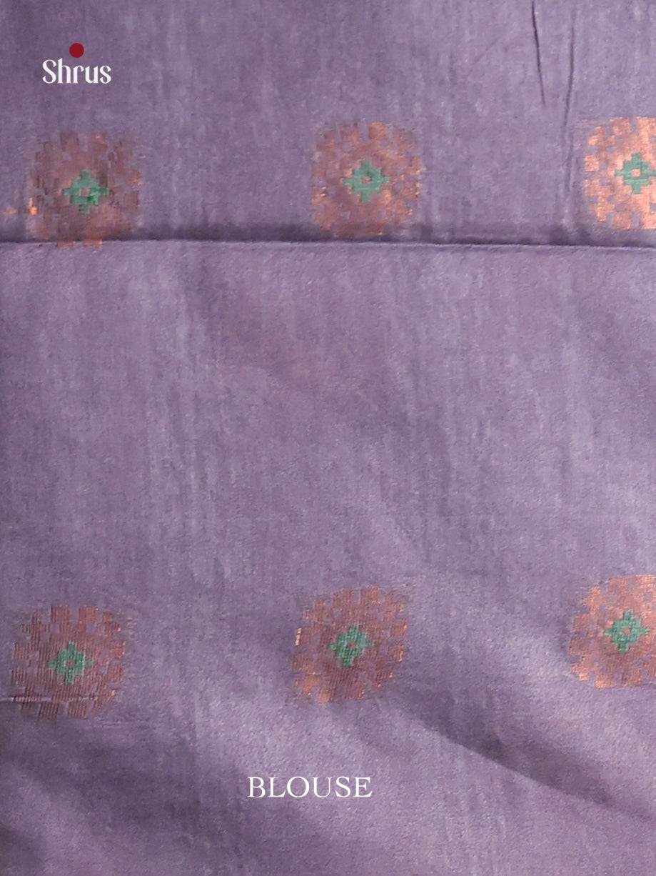 Blue & Purple - Semi Tussar Saree