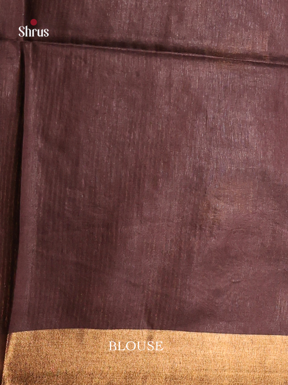 Beige & Brown - Semi Tussar Saree
