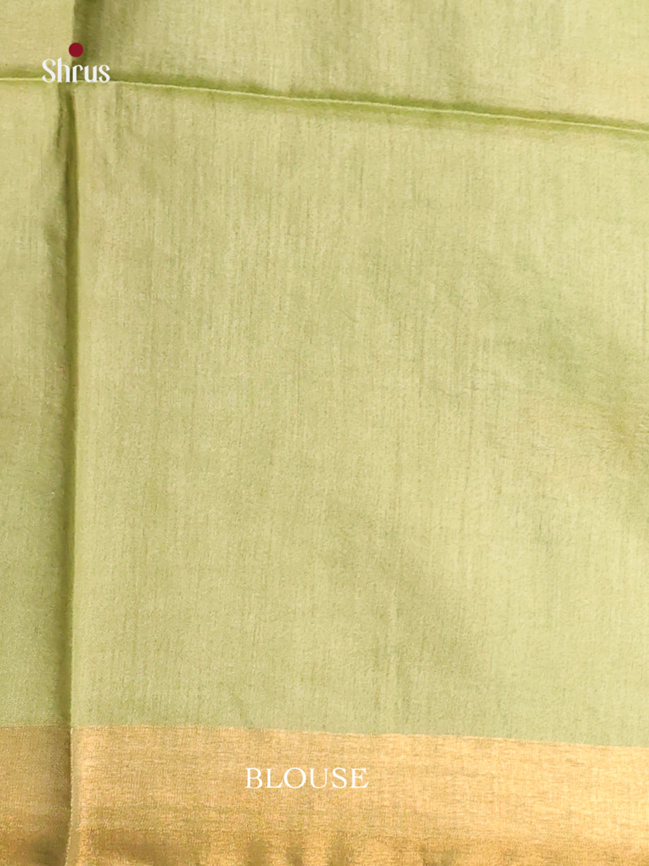 Pink & Green- Semi Tussar Saree