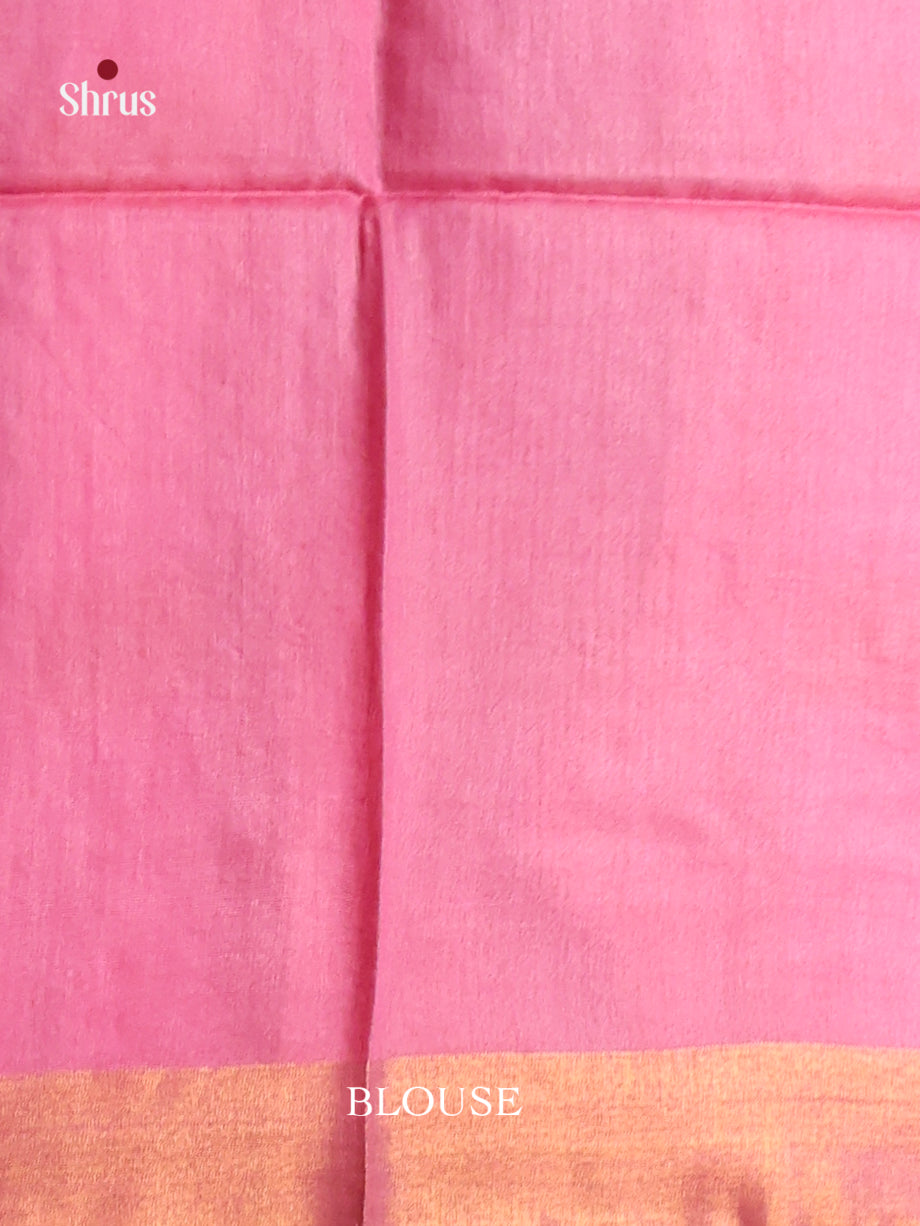 Grey & Pink- Semi Tussar Saree