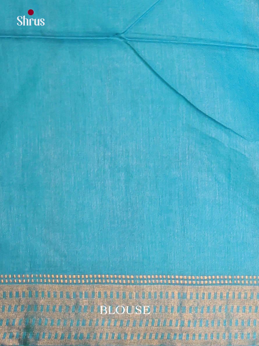 Navy Blue & Blue - Semi Tussar Saree