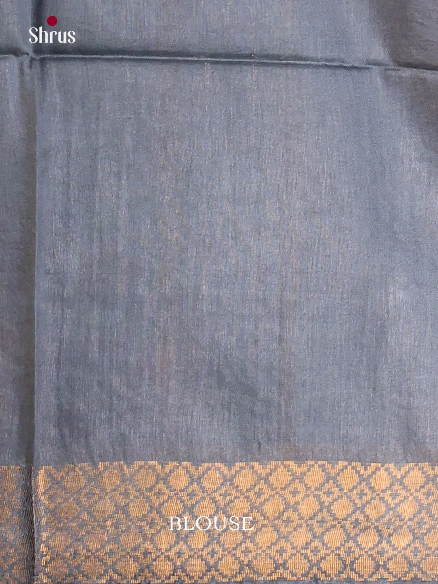 Light Blue & grey - Semi Tussar Saree