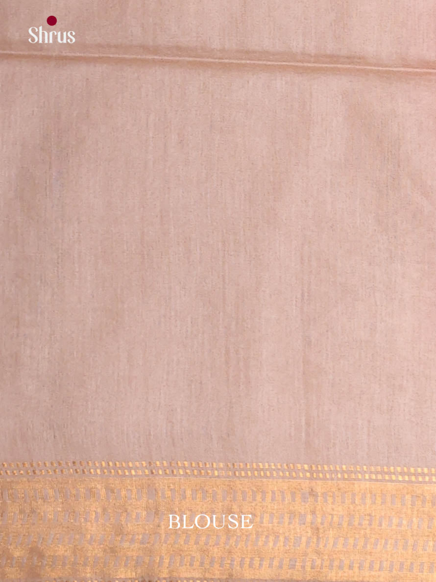 Pink & Beige - Semi Tussar Saree