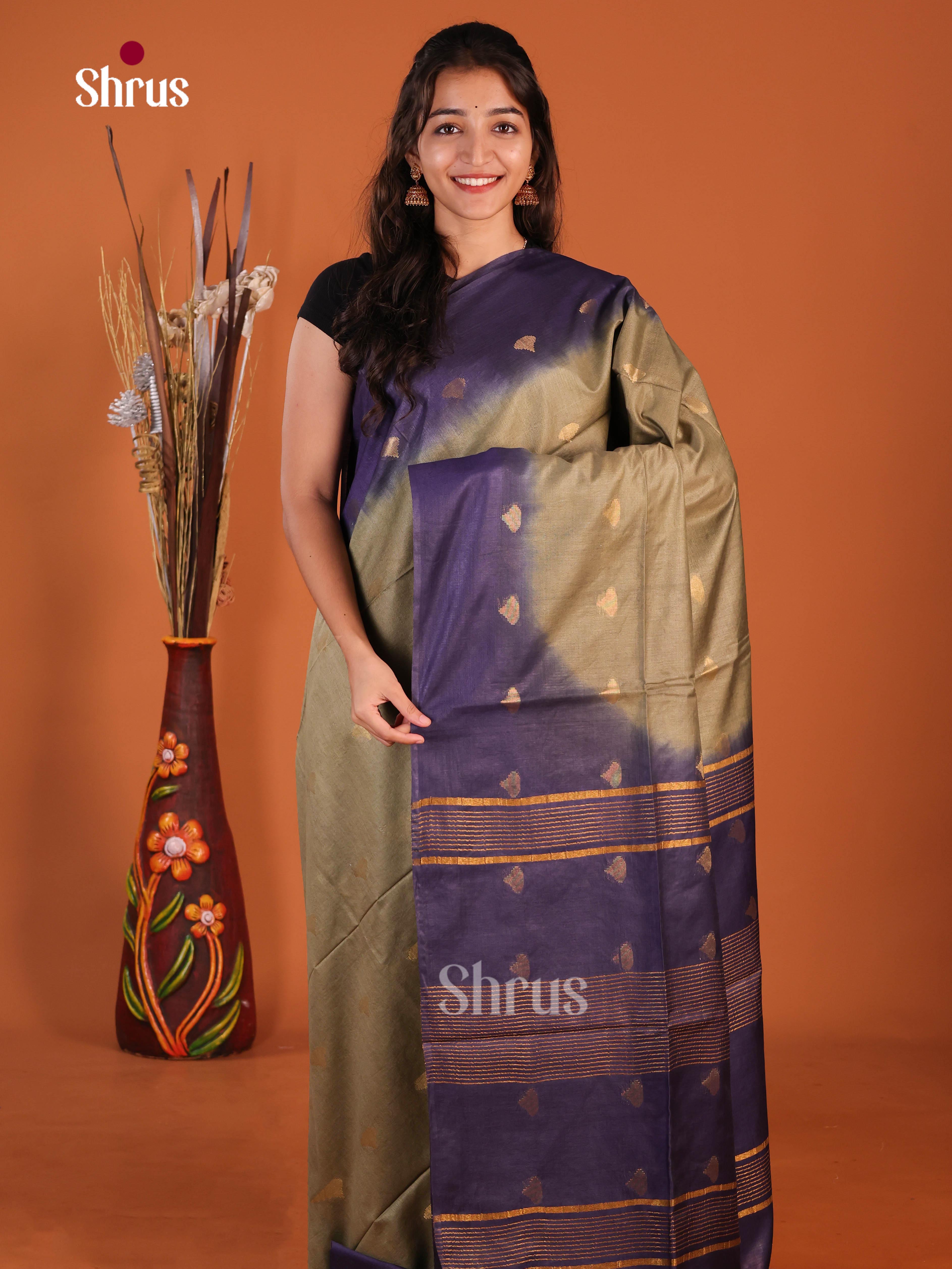 Chutney Green & Blue - Semi Tussar Saree