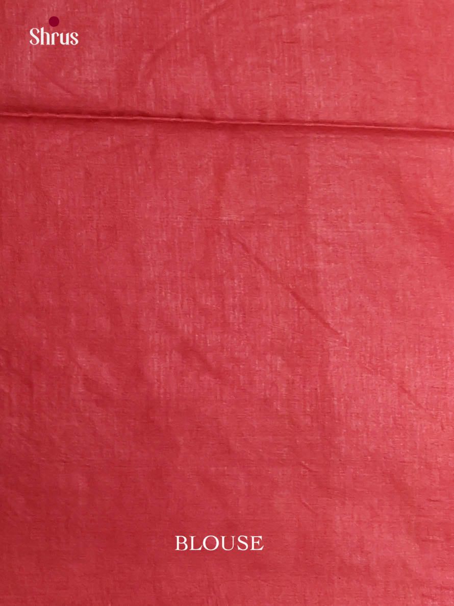 Blue & Red - Semi Tussar Saree