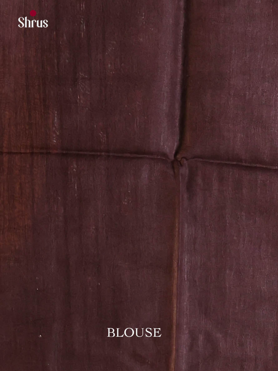 Beige & Brown - Semi Tussar Saree