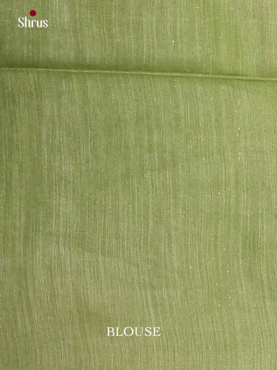 Peachish Pink & Green - Semi Tussar Saree