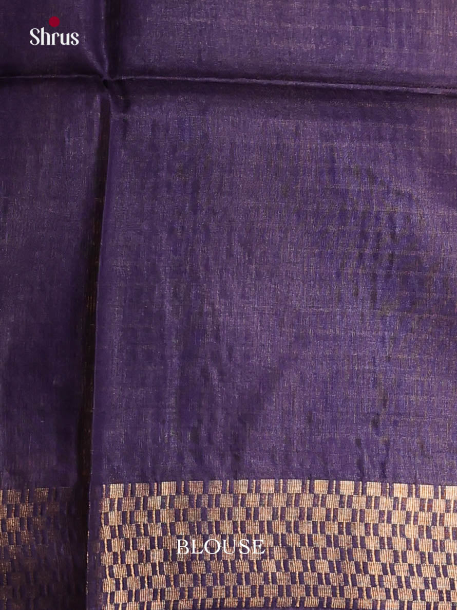 Maroon & Blue - Semi Tussar Saree