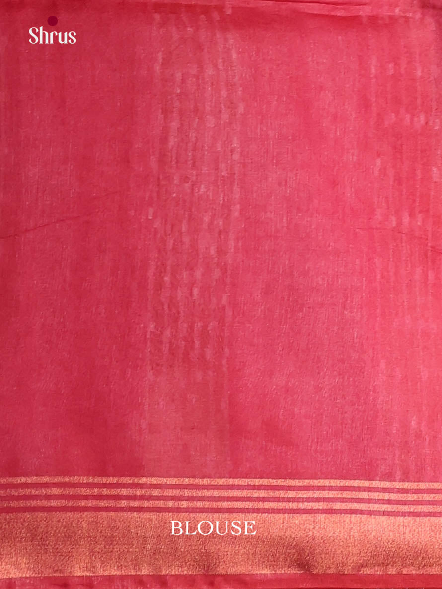 Blue & Red - Semi Tussar Saree