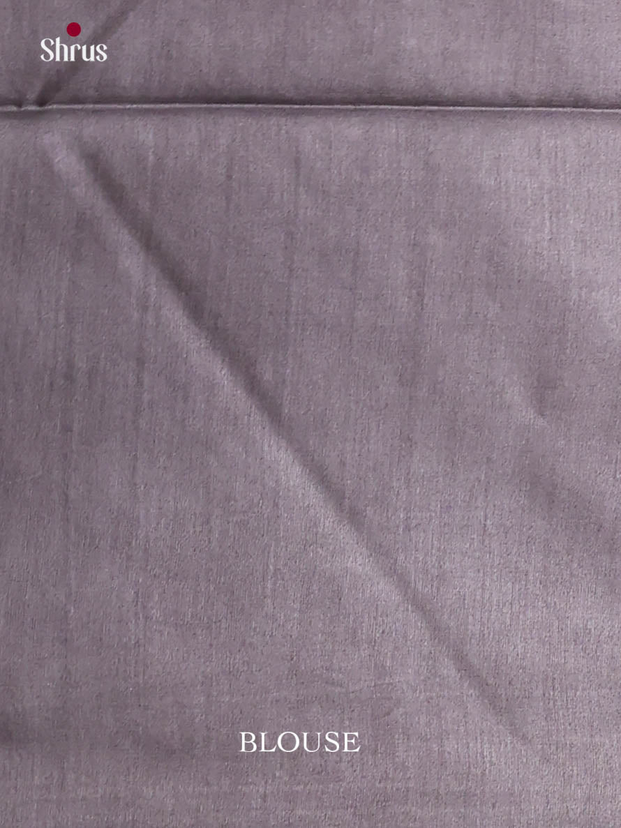 Peachish Pink & Grey - Semi Tussar Saree