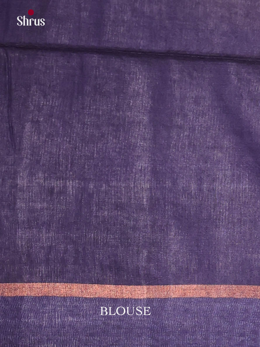 Grey & Blue - Semi Tussar Saree