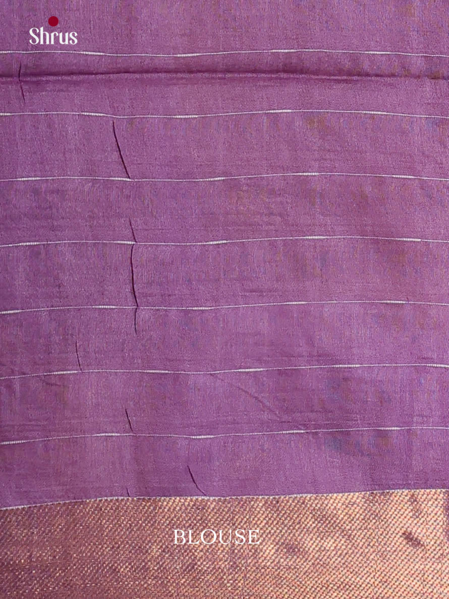 Brown & Purple - Semi Tussar Saree