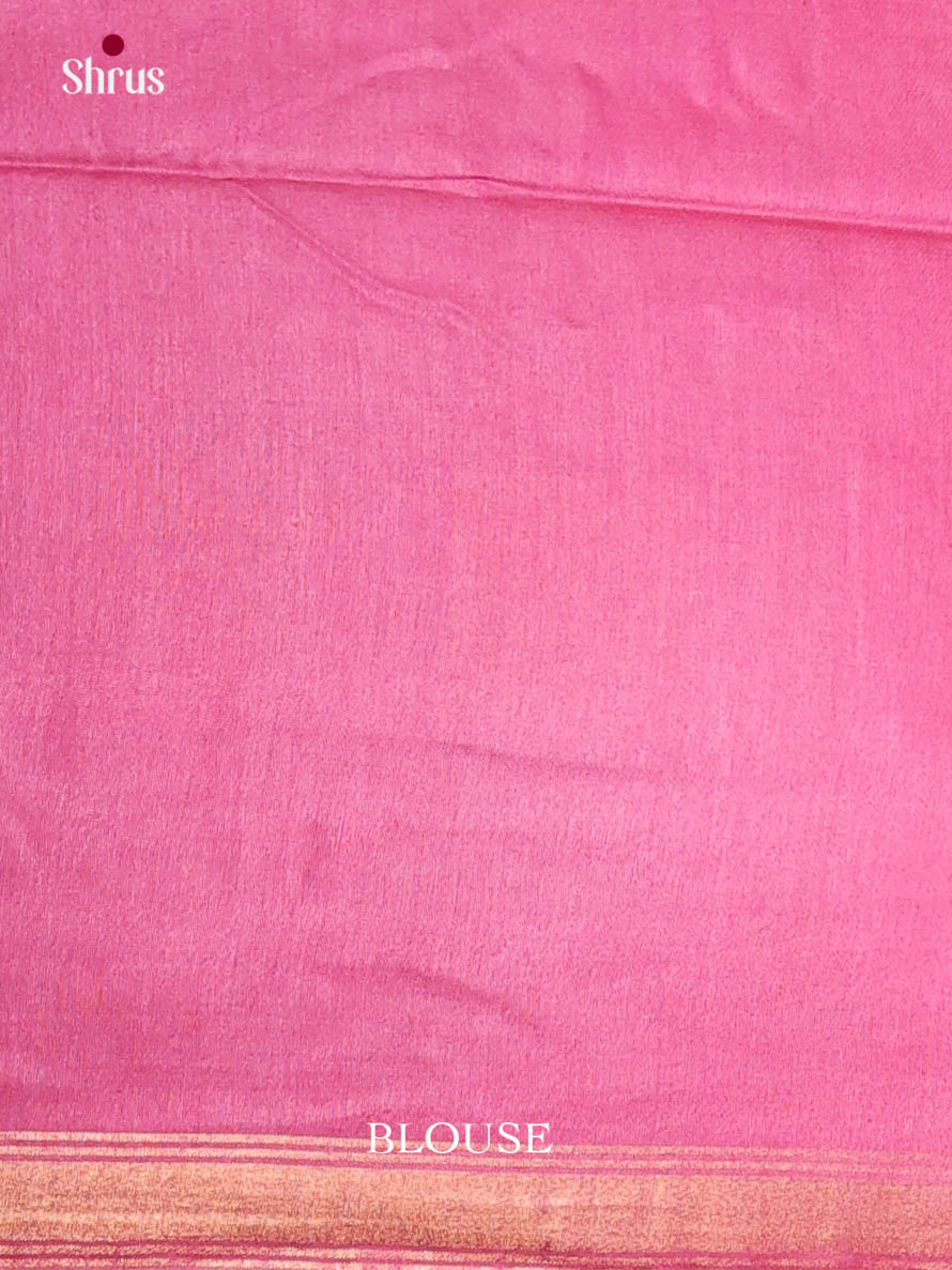 Grey & Pink - Semi Tussar Saree