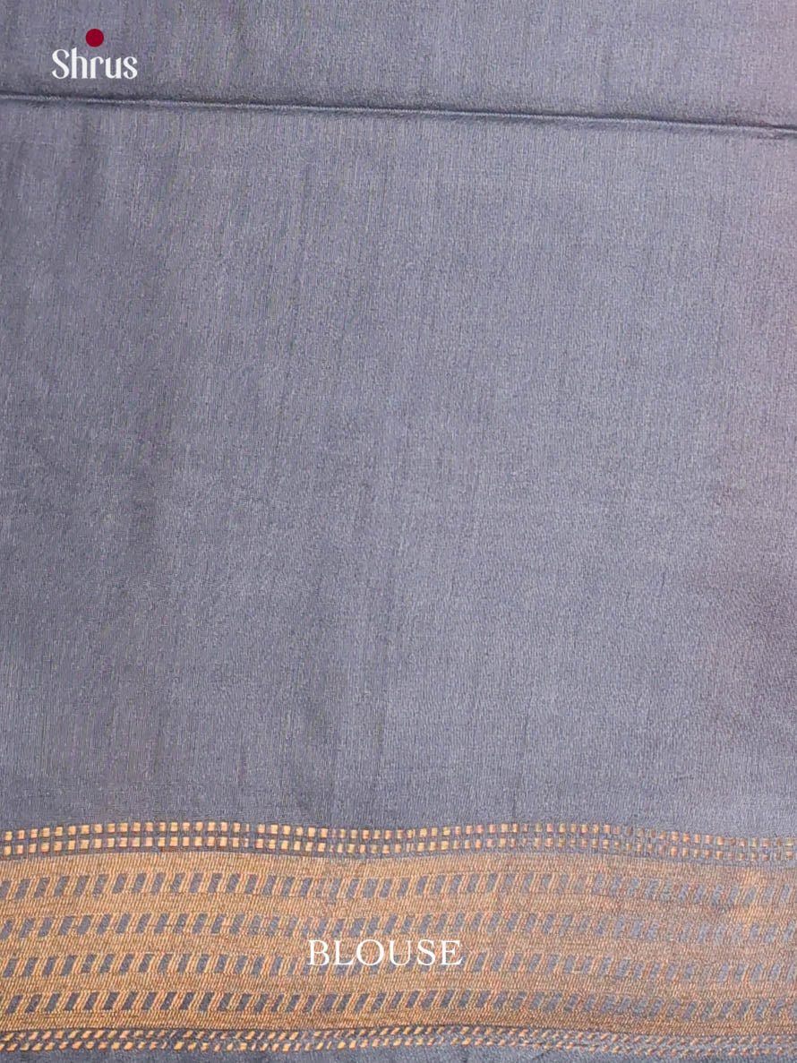 Orange & Grey- Semi Tussar Saree