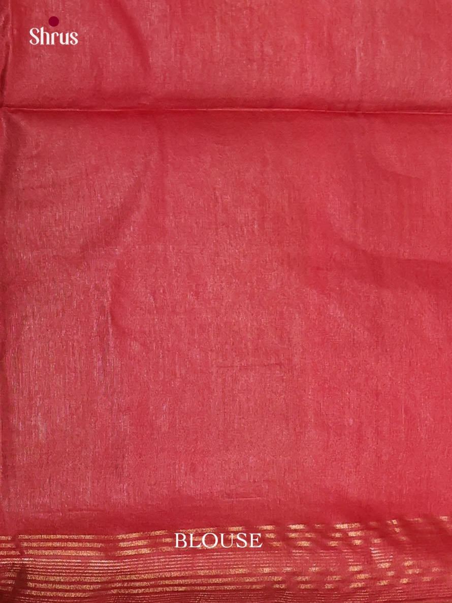 Green & Red - Semi Tussar Saree