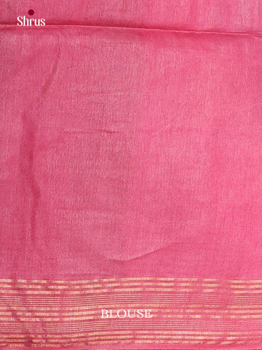 Grey & Pink - Semi Tussar Saree