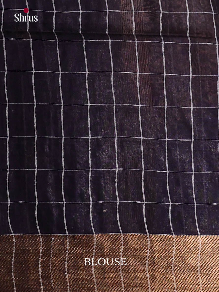 Army Green & Blue - Semi Tussar Saree