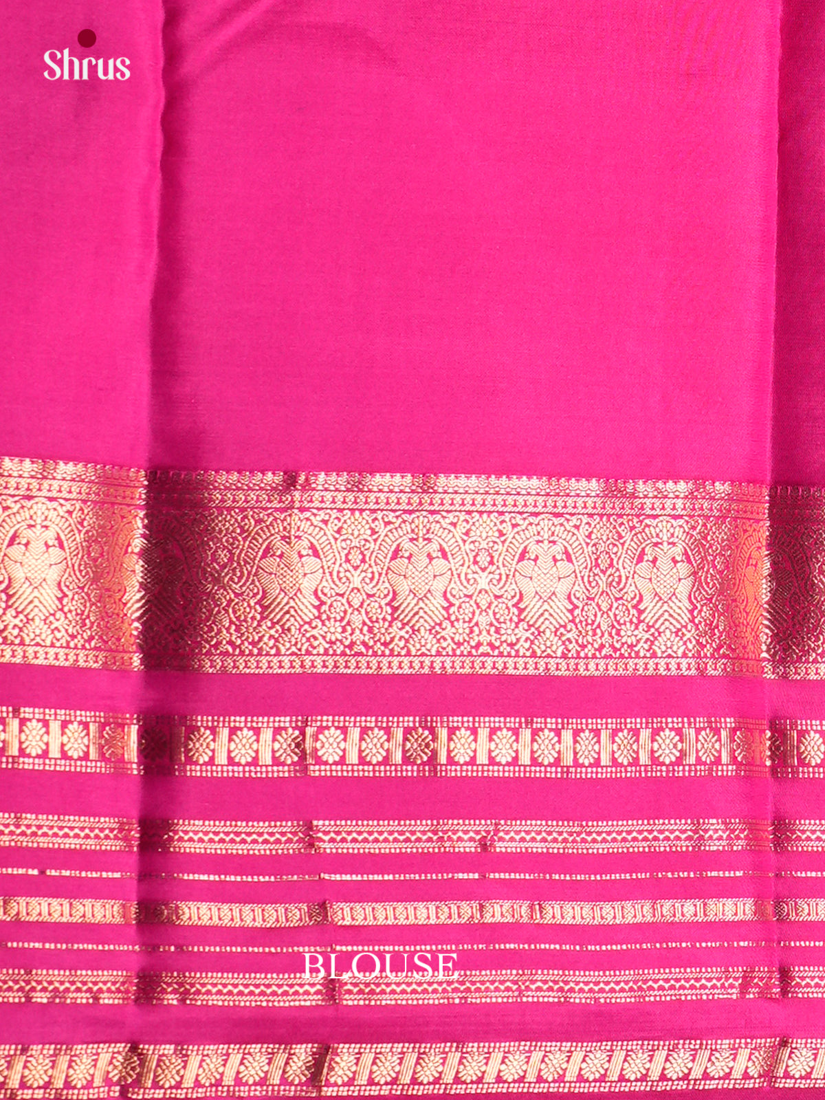 Buy Vivid Purple Kanjivaram Saree With Pink Zari Striped Border & Brocade Pallu