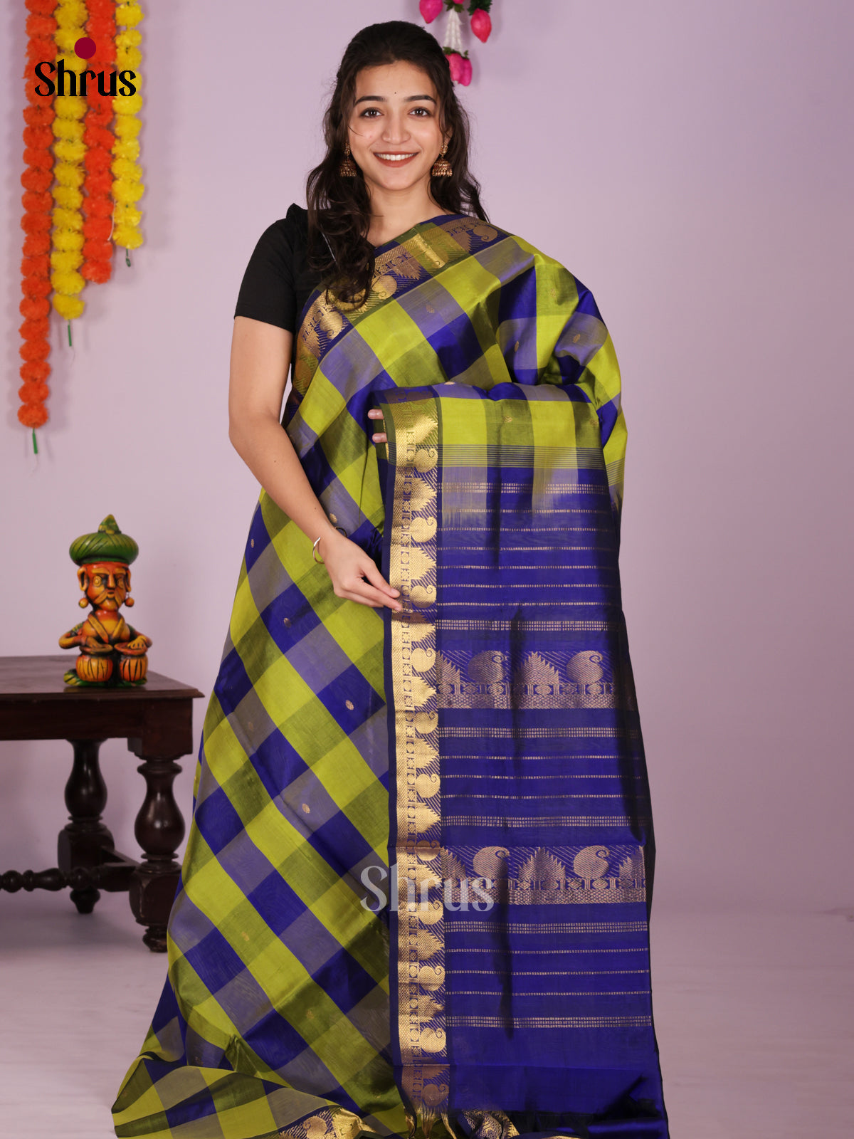 DIS24224 - Silk Cotton Saree - Shop on Shrus.com