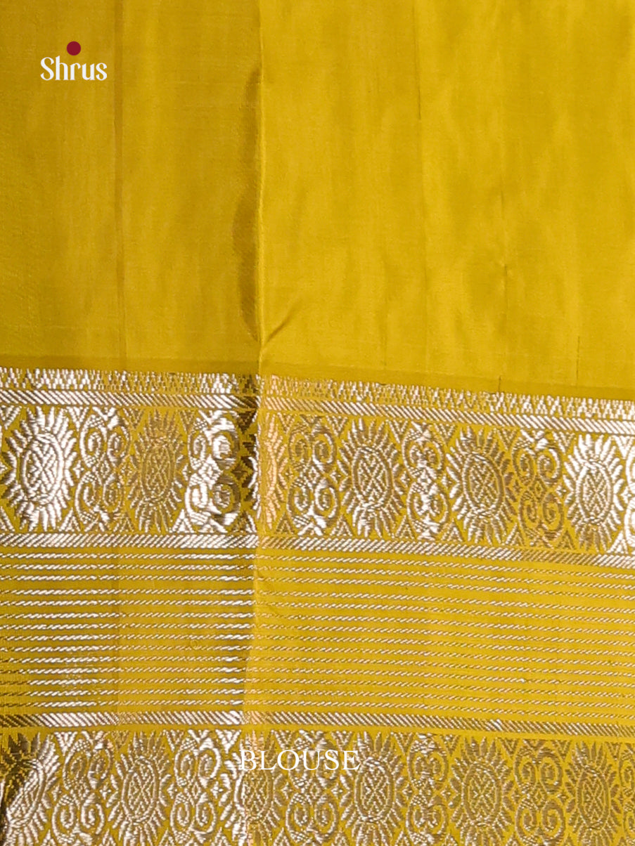 Light Yellow single Tone Venkatagiri silk Saree gleams with zari buttas , rettaipet border - Shop on Shrus.com