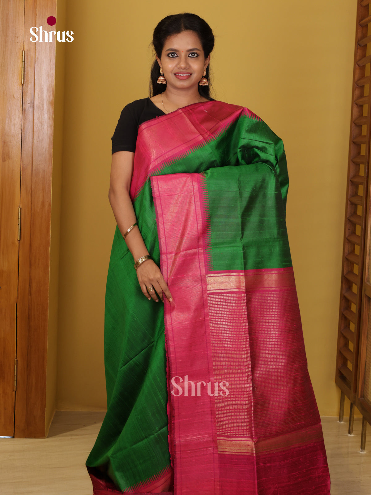 DIS24794 - Raw Silk Saree - Shop on Shrus.com
