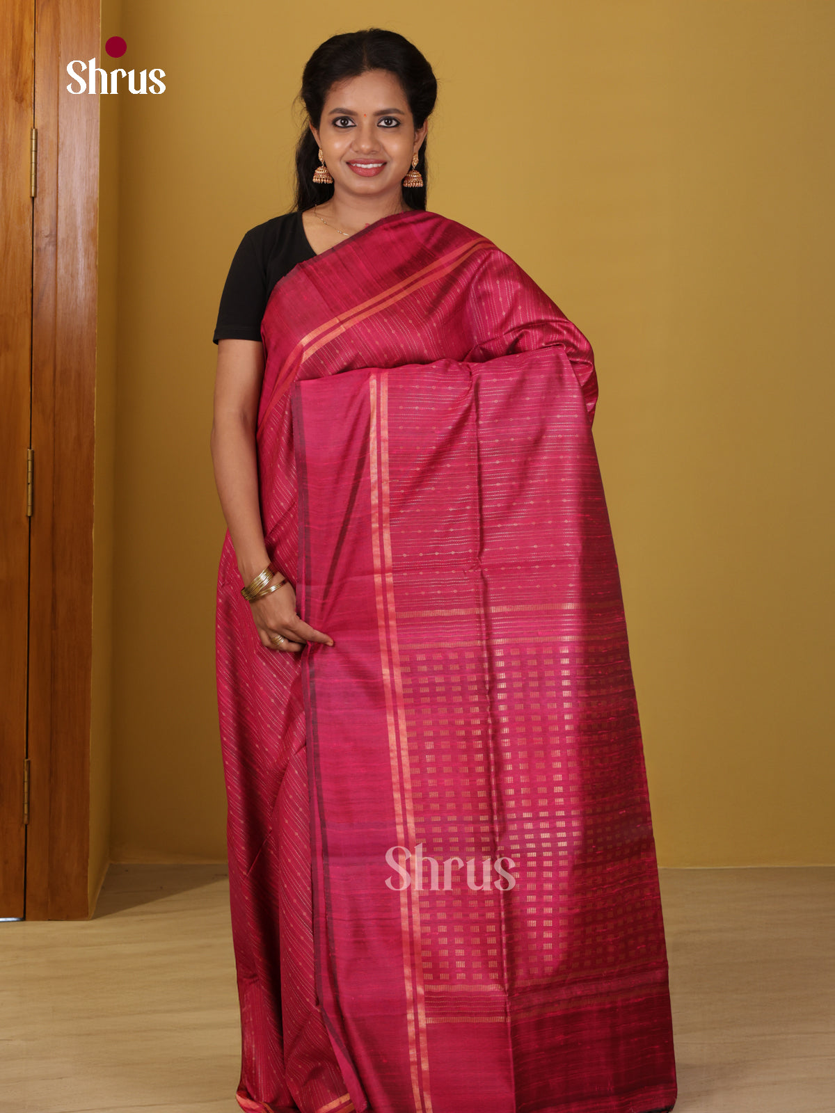 DIS24807 - Raw Silk Saree - Shop on Shrus.com