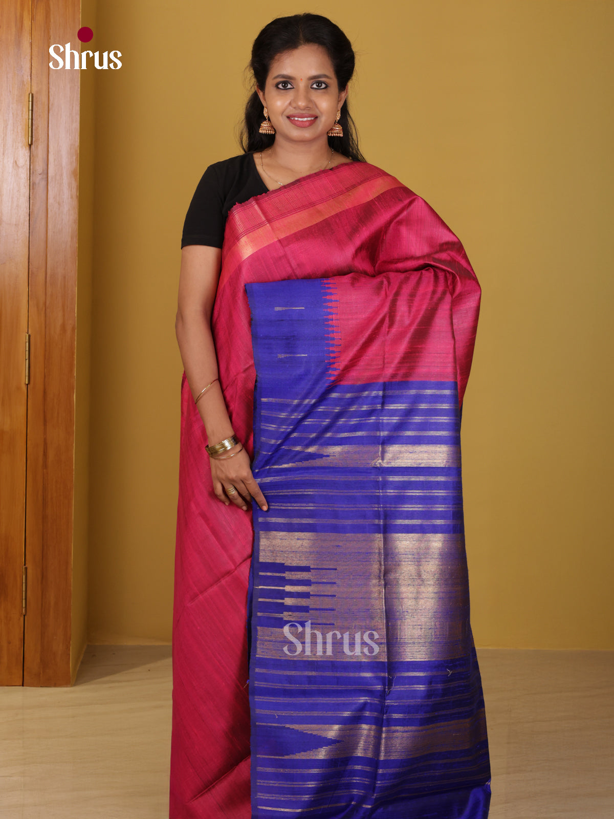 DIS24860 - Raw Silk Saree - Shop on Shrus.com