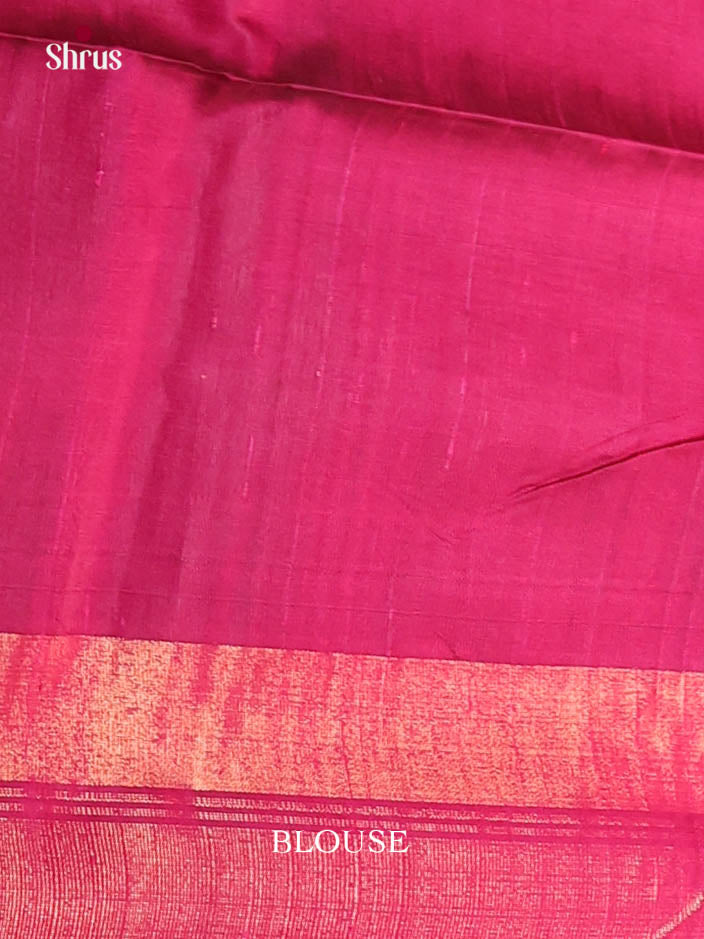 Mustard & Majenta - Raw Silk Saree