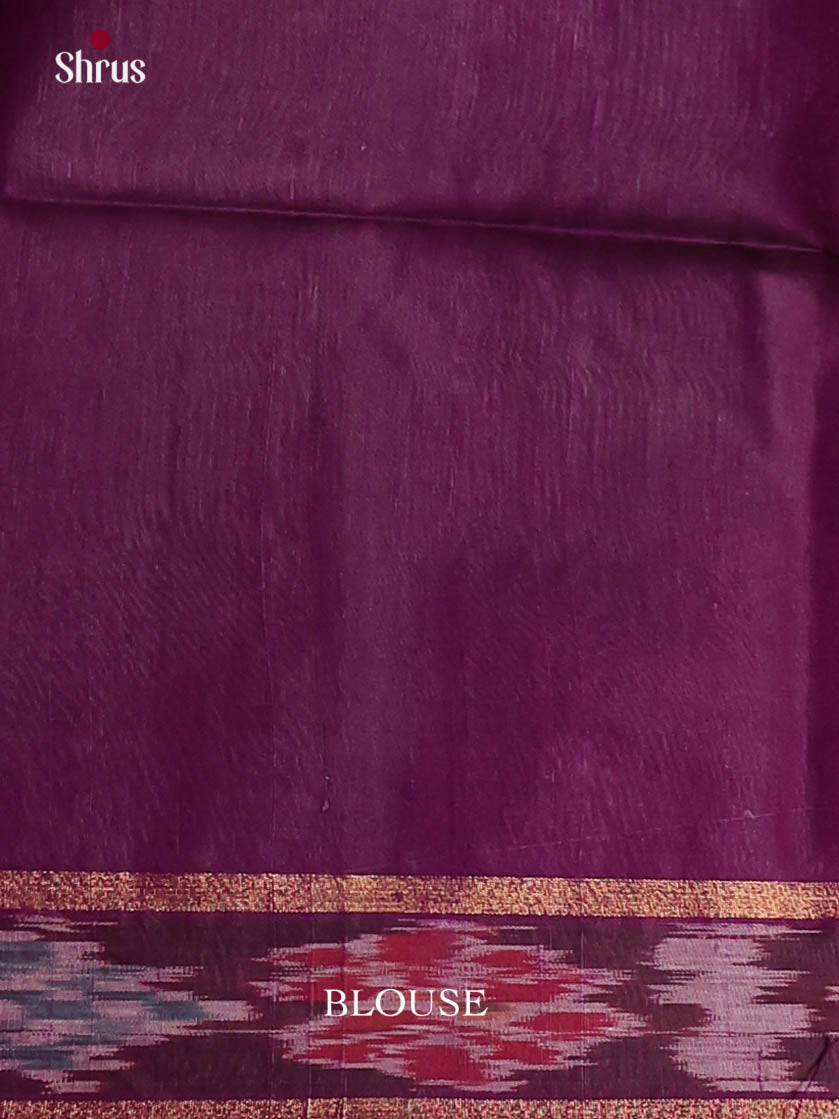 Regal Red Raw Silk Saree with Thread Buttas & Purple Ikkat Pallu
