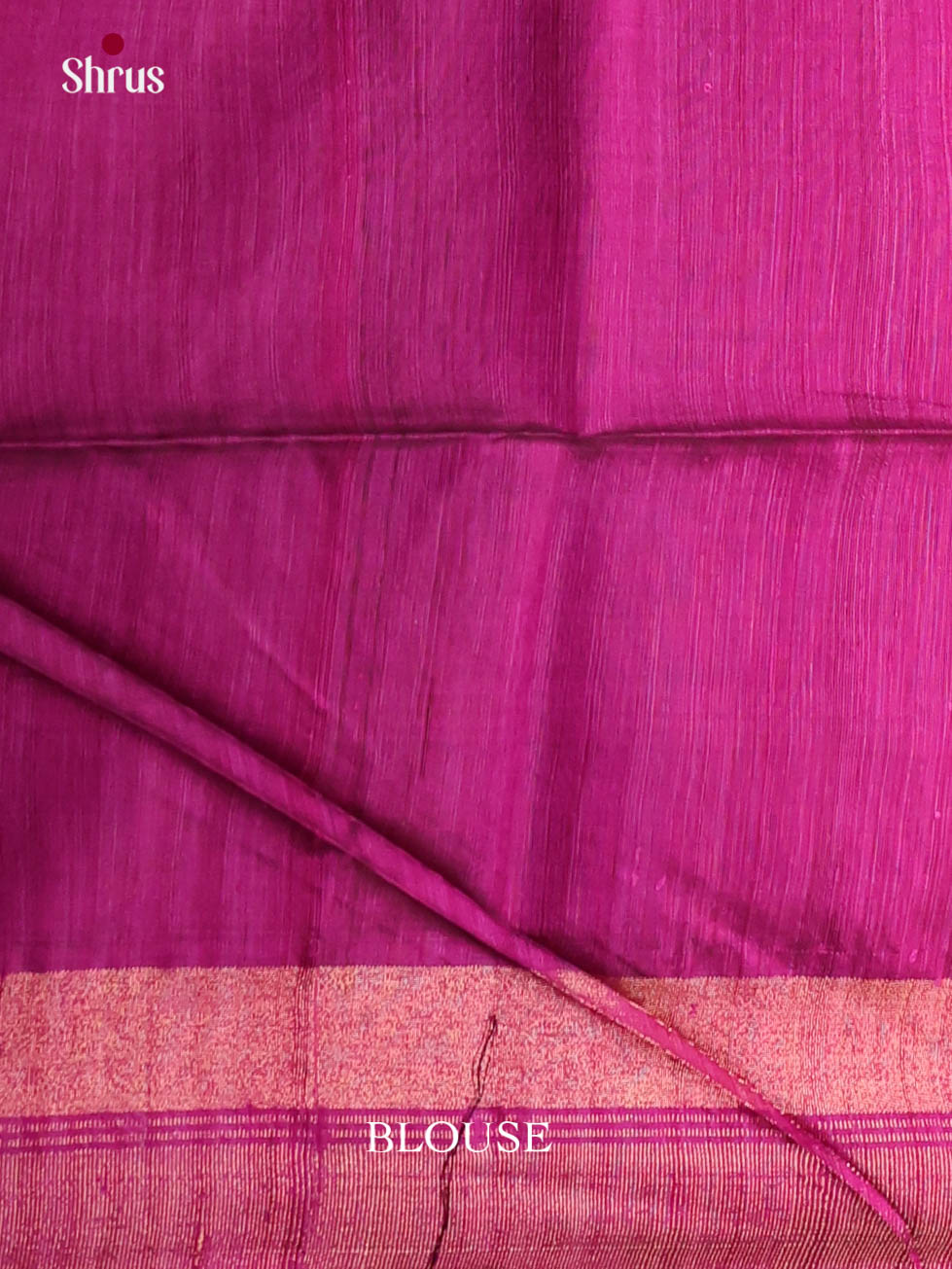 Violet & Pink - Raw Silk Saree