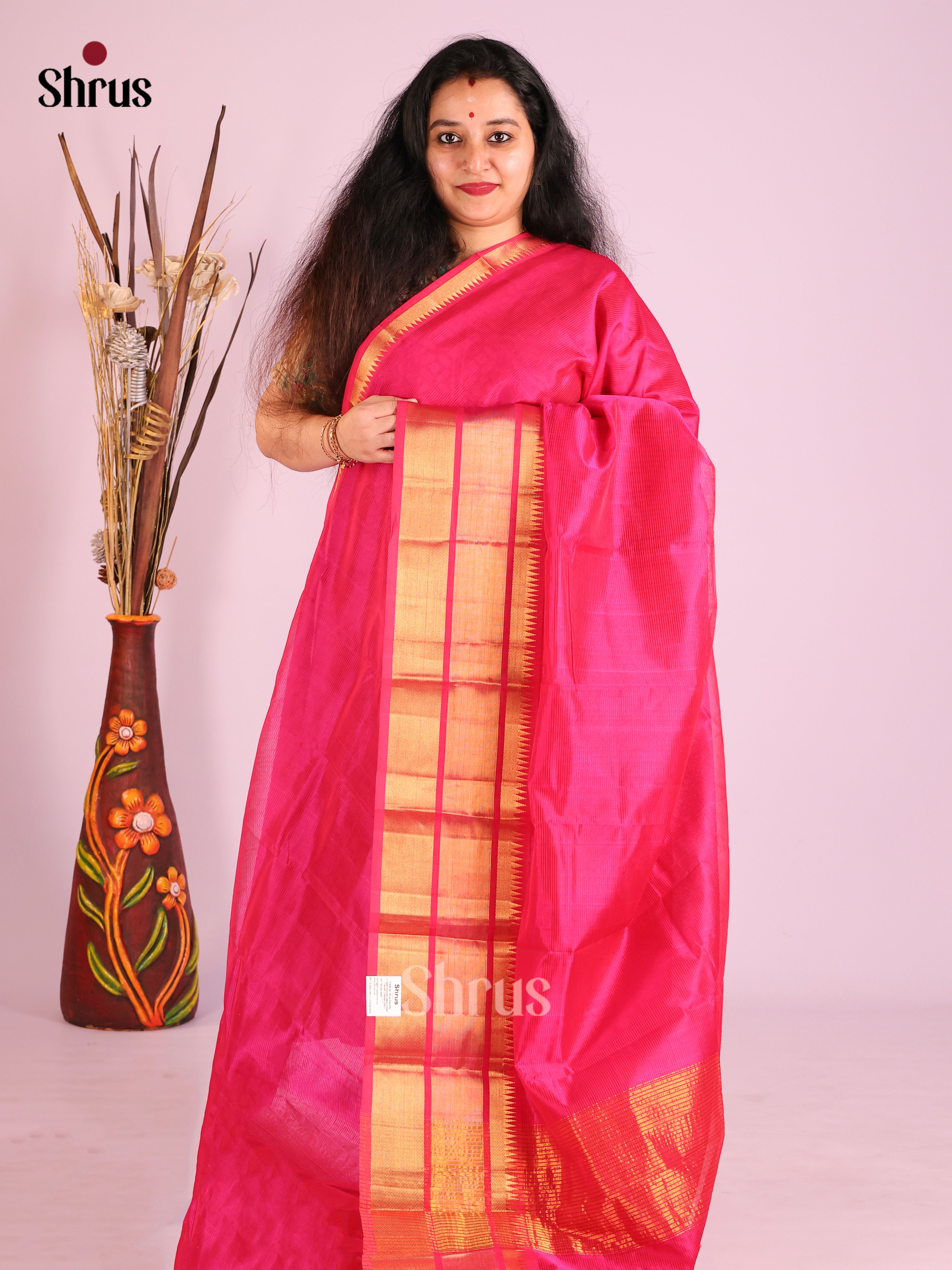 DIS26054 - Mangalagiri silkcotton Saree - Shop on Shrus.com