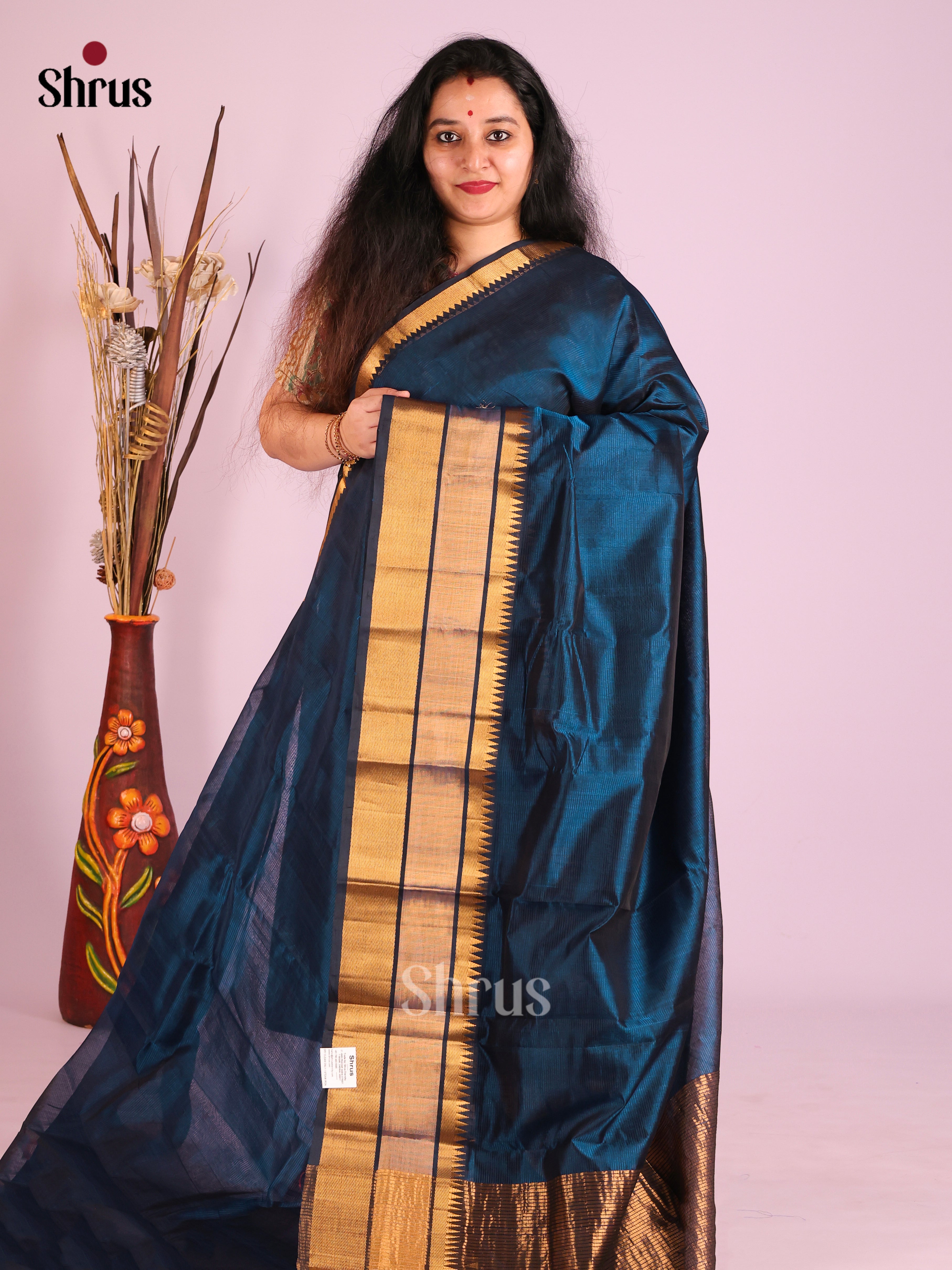 Blue(Single Tone) - Mangalagiri silkcotton Saree