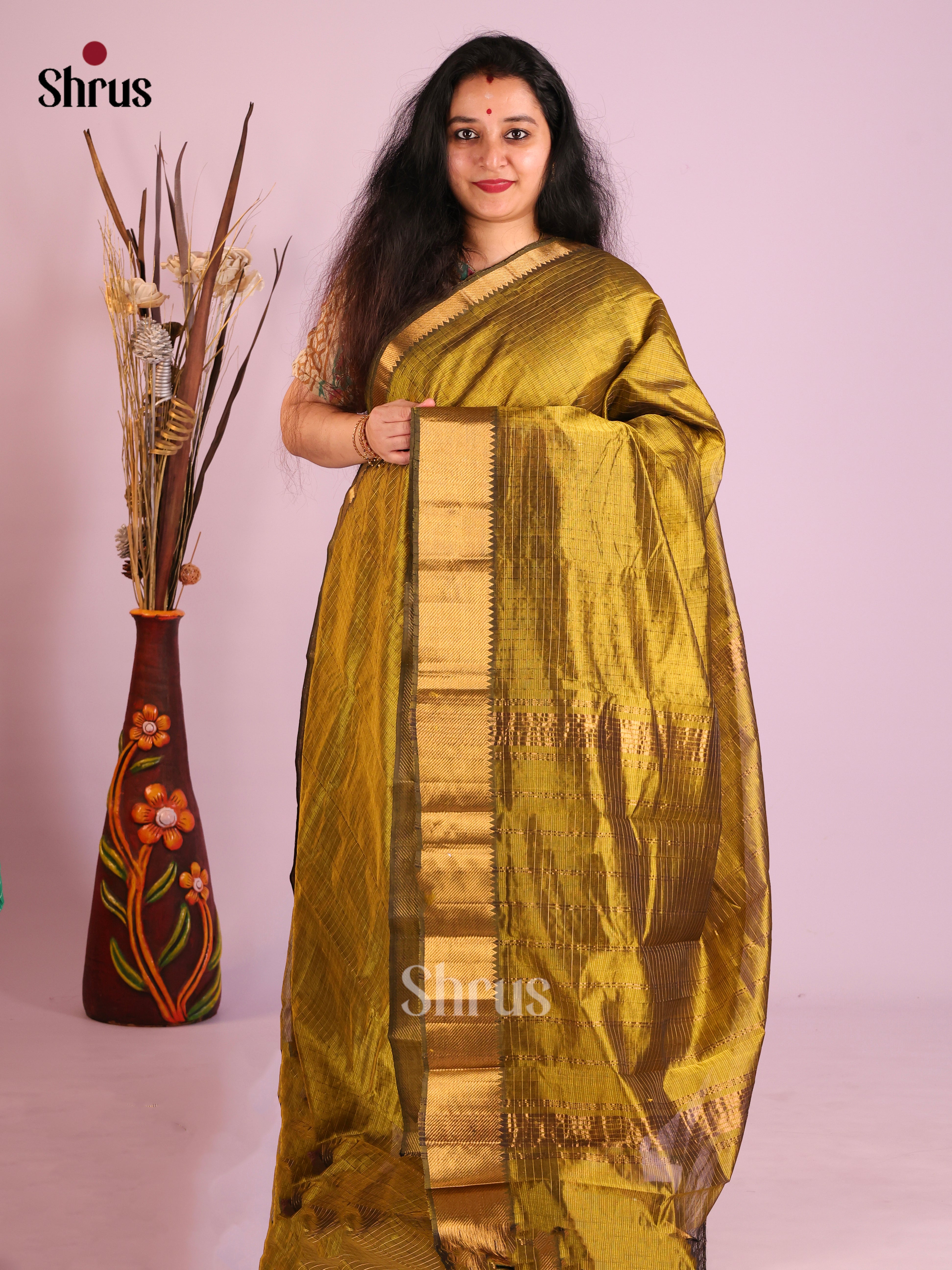 Mehandi Green(Single Tone) - Mangalagiri silkcotton Saree