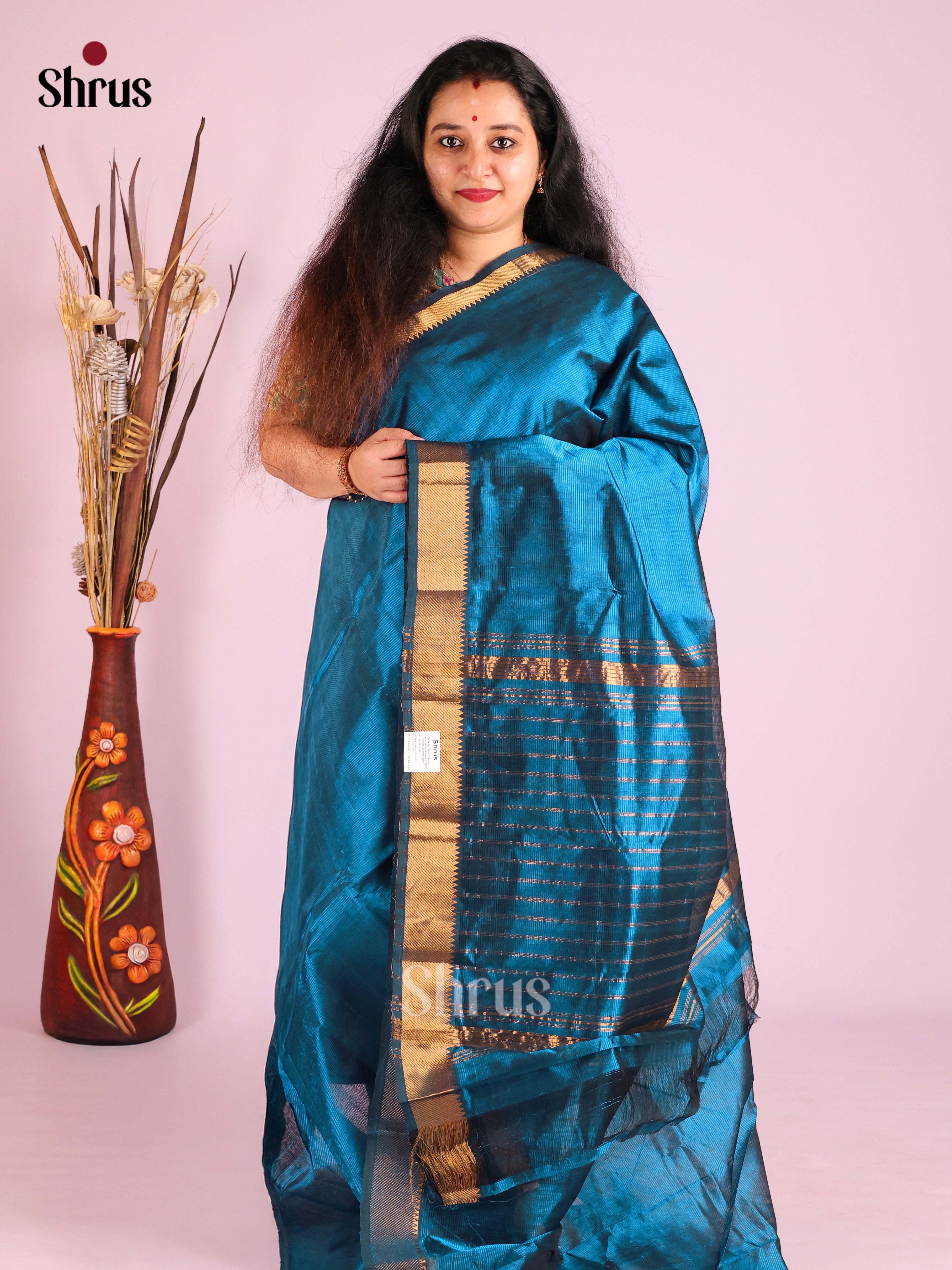 Royal Blue(single Tone) - Mangalagiri silkcotton Saree