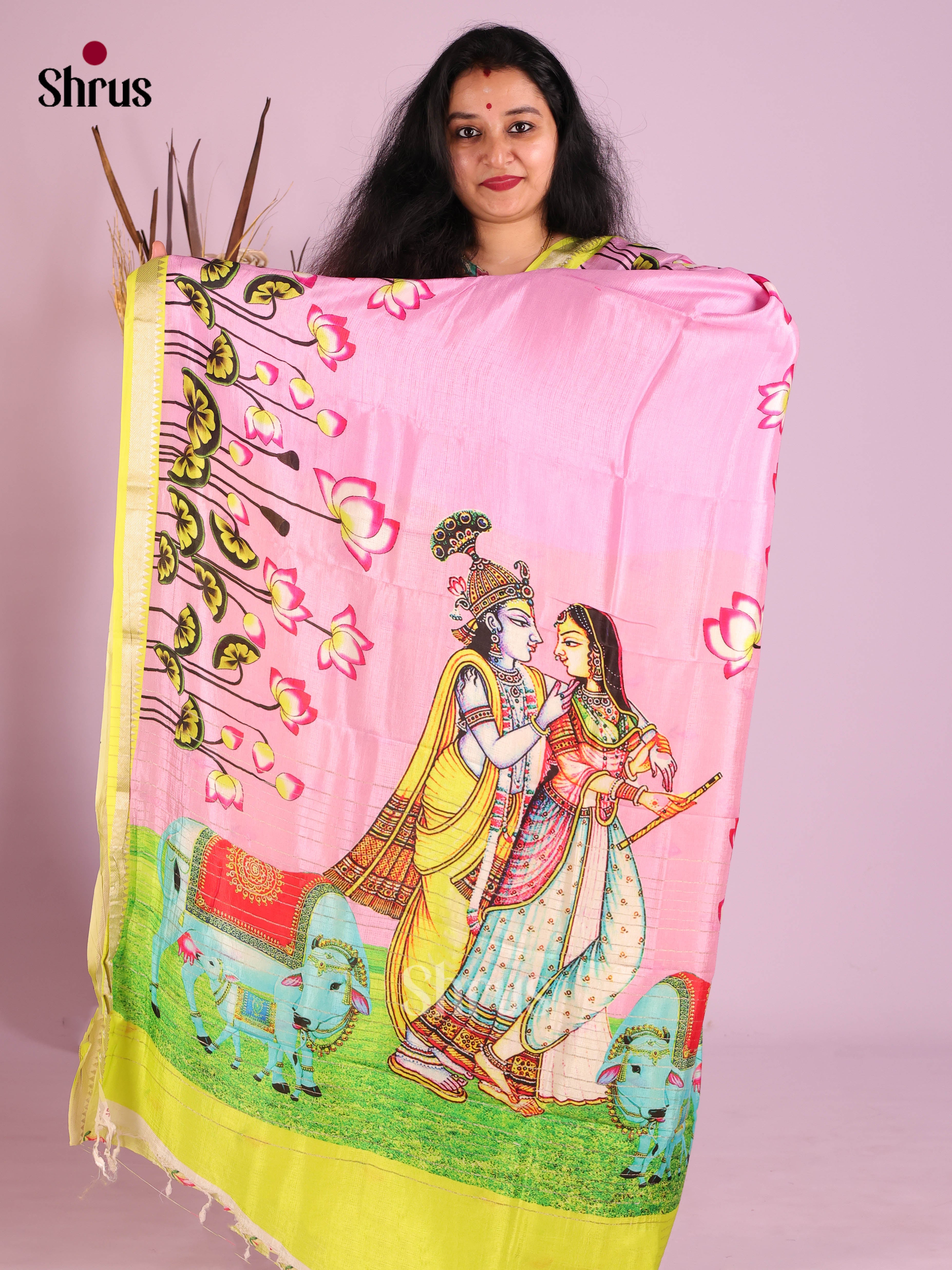 DIS26356 - Mangalagiri printed silkcotton Saree - Shop on Shrus.com