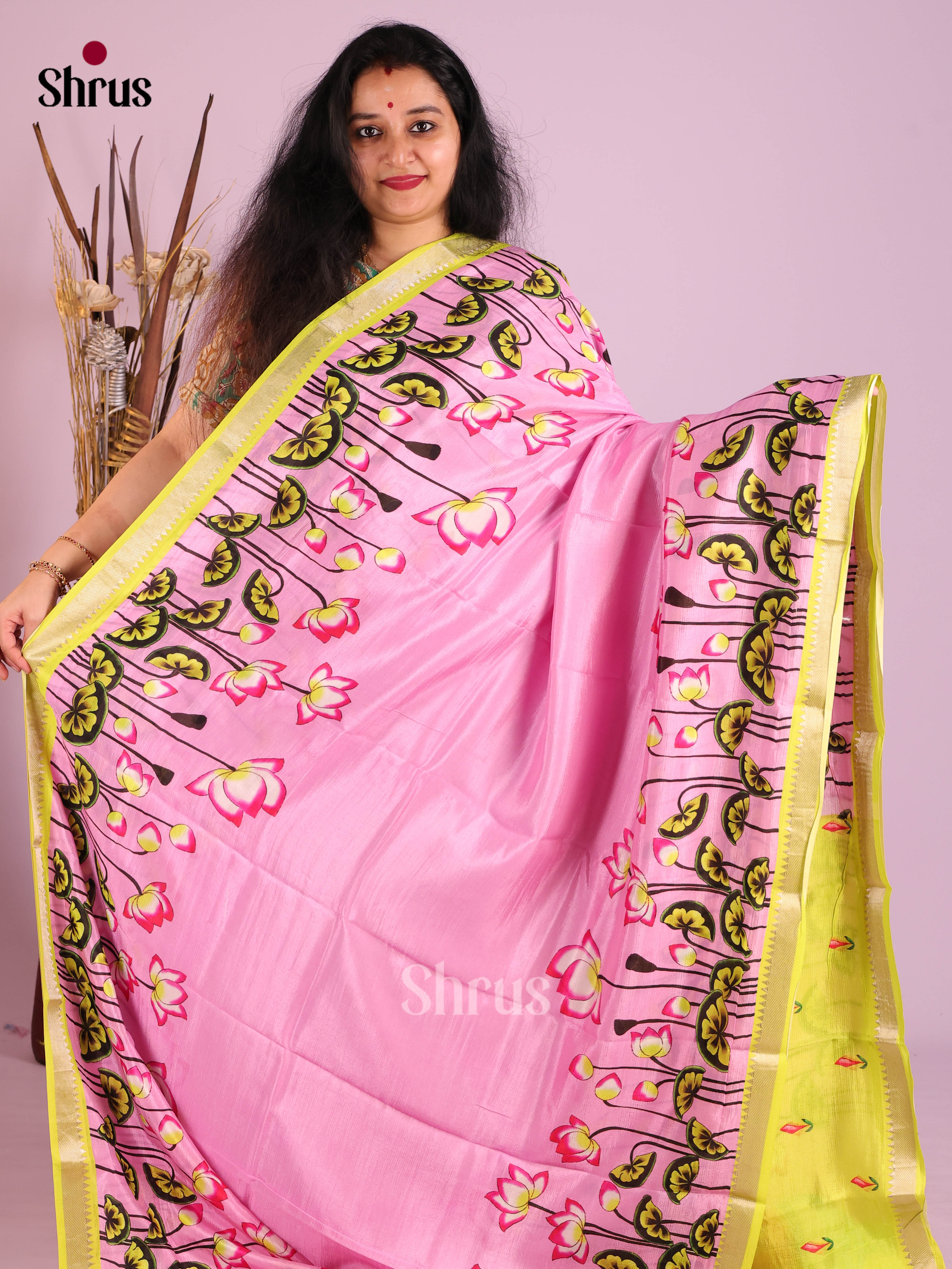 DIS26356 - Mangalagiri printed silkcotton Saree - Shop on Shrus.com