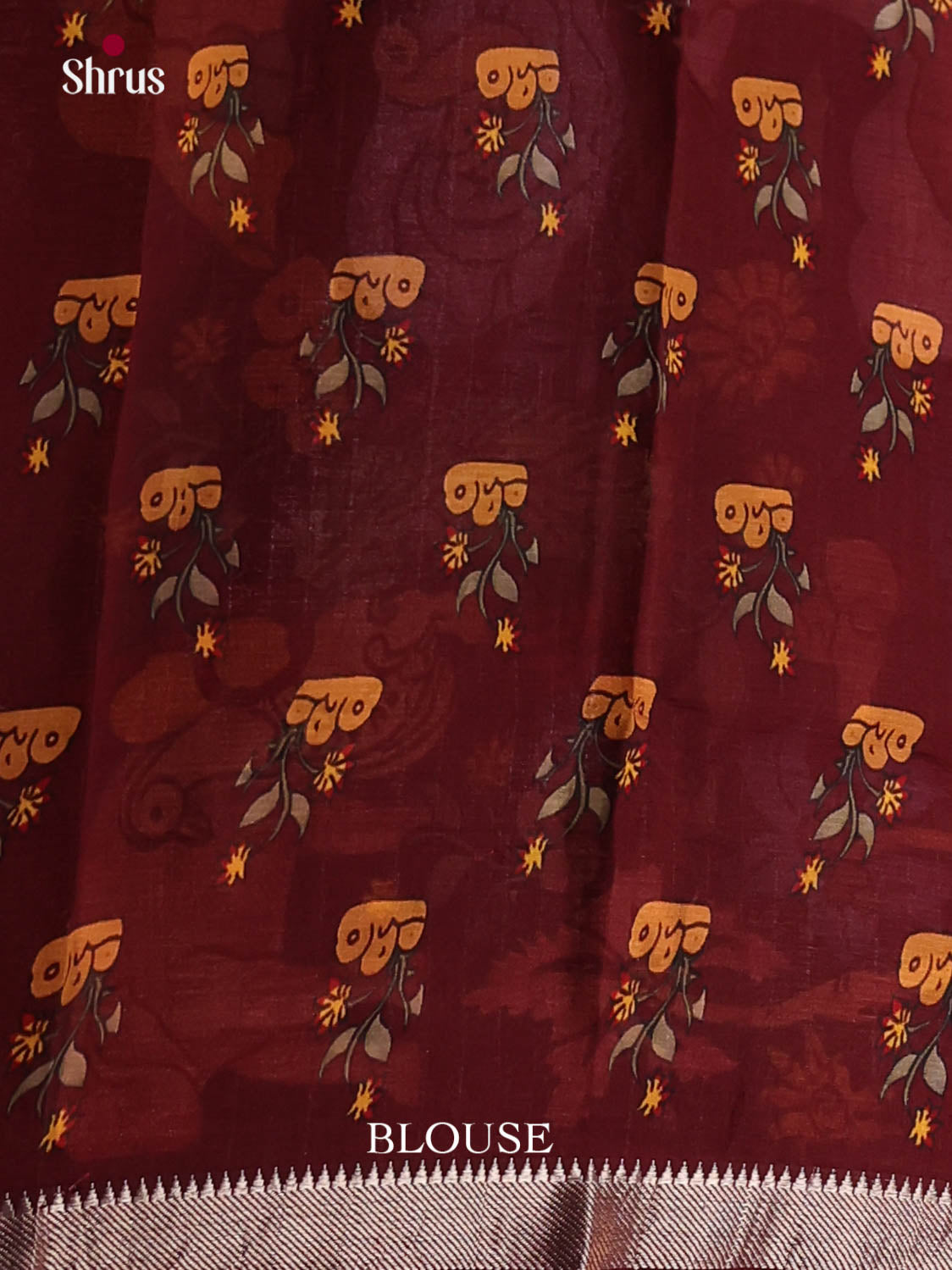 DIS26359 - Mangalagiri printed silkcotton Saree