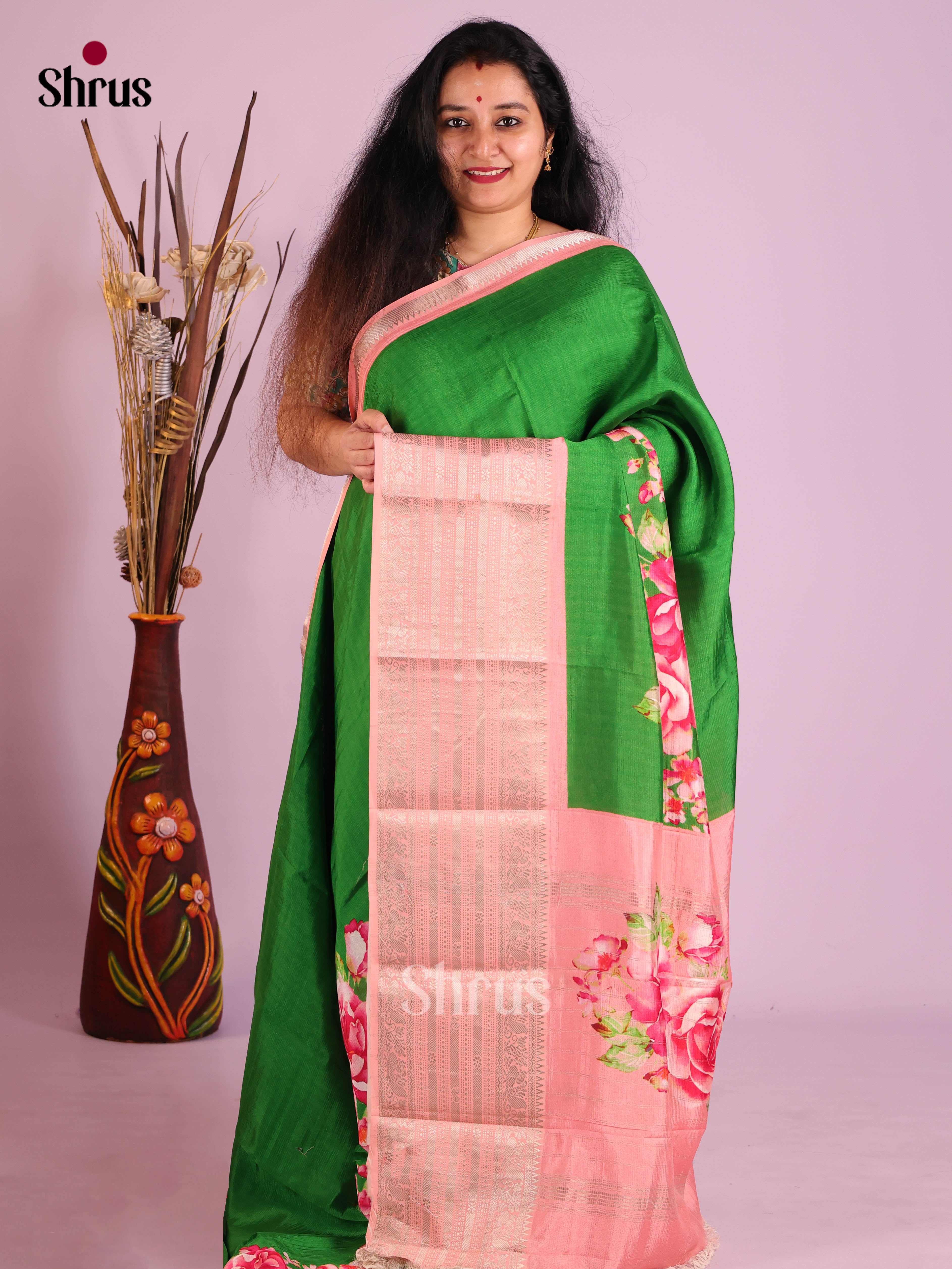 DIS26366 - Mangalagiri printed silkcotton Saree - Shop on Shrus.com