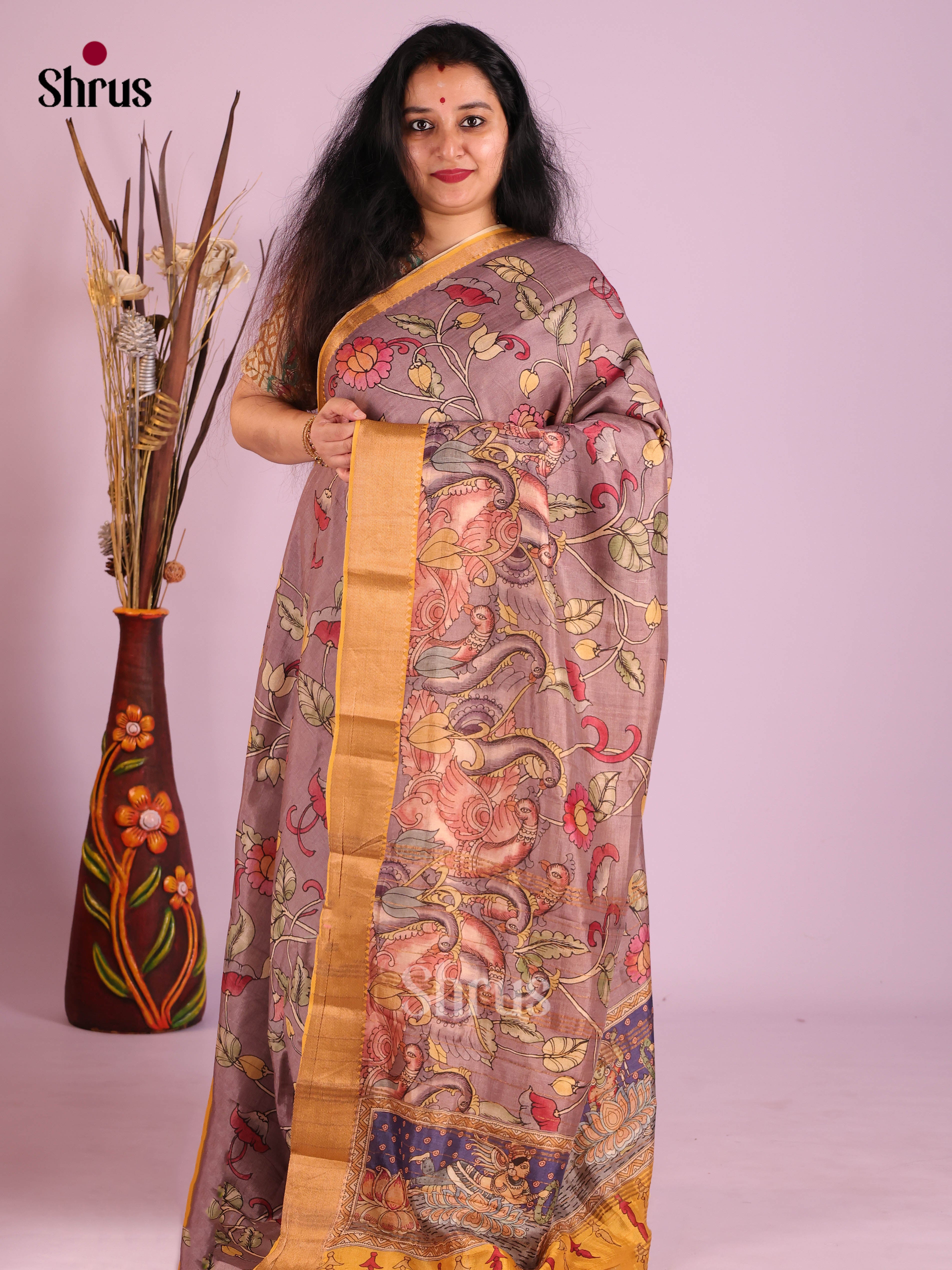DIS26384 - Mangalagiri printed silkcotton Saree
